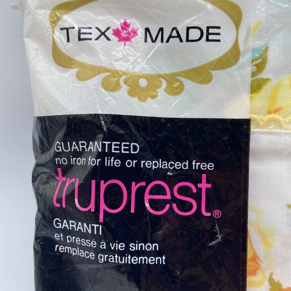 Vintage Tex-Made Truprest Yellow Roses Floral Double Full Flat Sheet 81 x 100 - Picture 2 of 6
